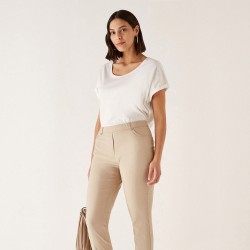 pantalon beige taille elastique Elena Miro